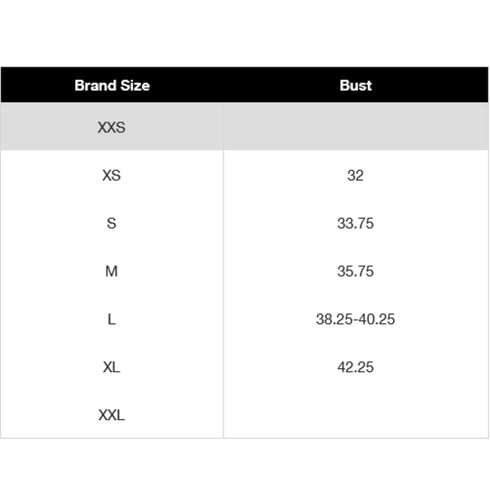 Kiss The Sky Size Chart