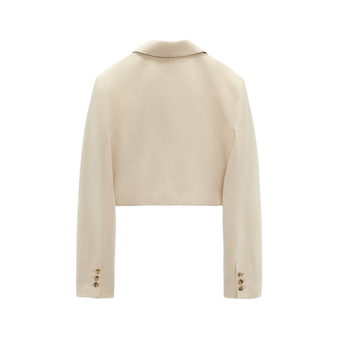 Zara Linen Blend Cropped Blazer