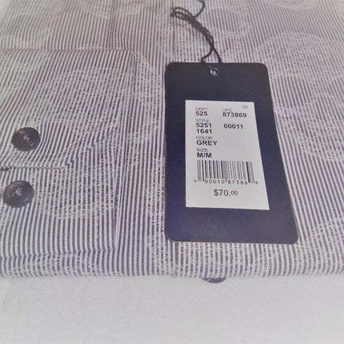 Grafton Slim Fit Stretch Design Print Dress Shirt for Men, Medium - MGworld