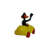 1989 Vintage Warner Bros Looney Tunes Daffy Duck in Yellow Plastic Toy Car Vehicle. Sealed