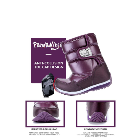 Vecjunia Boys Girls Kids Winter Snow Boots Anti-Slip Faux Fur Lined Shoes 12.5 US | 30EU | 11.5 UK - MGworld