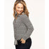 Cleo Women's Petite Long Sleeve Tie Waist Shirt Top