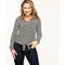 Cleo Women's Petite Long Sleeve Tie Waist Shirt Top
