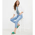 Loft Destructed Super Soft Girlfriend Jeans in Light Vintage Indigo Wash
