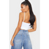 PrettyLittleThing White Jersey Elasticated Bralet