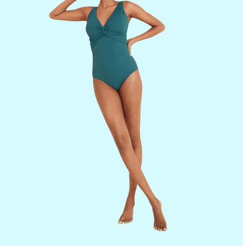 Old Navy Textured Twist-Front One-Piece Swimsuit, Medium - MGworld