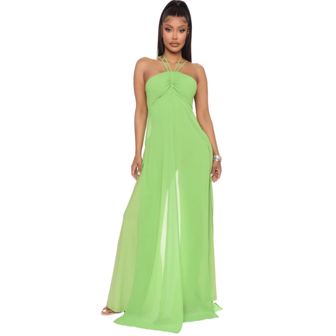 FashionNova Tulum Vibes Jumpsuit - Green