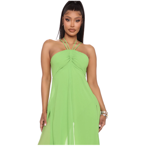 FashionNova Tulum Vibes Jumpsuit - Green