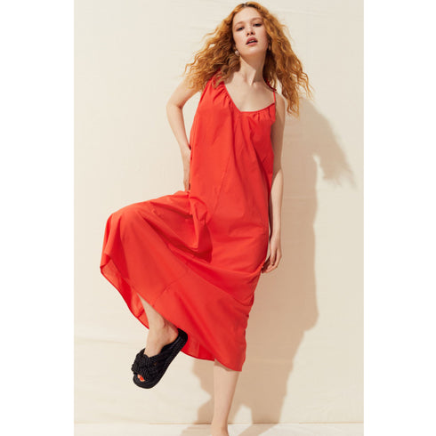 H&M Red Cotton Voile A-line Dress