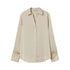 H&M Ladies V-neck Beige Blouse | S