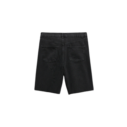 Zara Premium The 90's Bermuda Shorts In Shadow Black